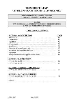 Manuels Doyon CPF412, CPF416... | AI Chat & PDF