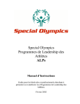 Special Olympics Alps Manuel utilisateur