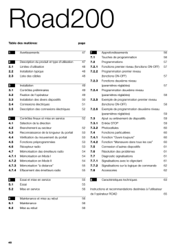 Nice ROAD200 Manuel d'utilisation | AI Chat & PDF