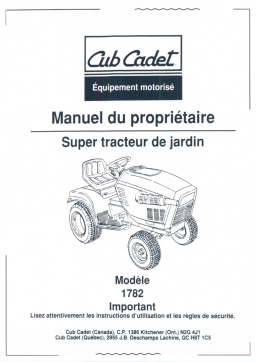 Cub Cadet Super 1782 Manuel + Chat IA & PDF