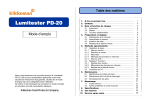 Lumitester PD-20 Mode d'emploi | AI Chat &amp; PDF