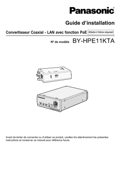 Panasonic BY-HPE11 KTA Guide d'installation