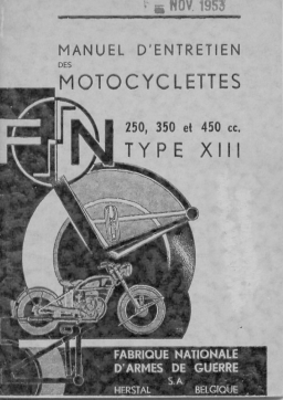 FN Type XIII 450 cc O.H.V. Manuel utilisateur