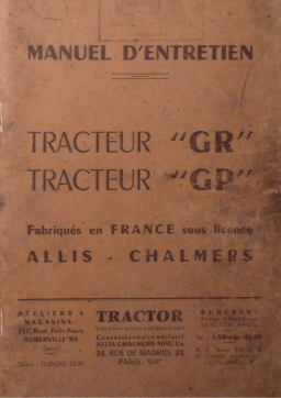 Tractor GP Manuel utilisateur