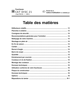 CAT DISC 21 Manuel Utilisateur | Chat IA et PDF