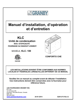 Granby KLC 100 Manuel utilisateur