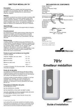 Cooper Security 701r 701REUR-50/60 Guide d'installation