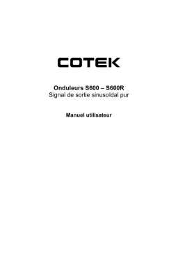 COTEK S600, S600R Manuel d'utilisation + Chat IA