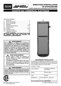 John Wood Chauffe-eau électrique Manuel utilisateur