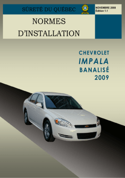 Chevrolet IMPALA BANALISÉ Installation manuel