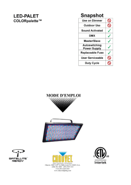 Chauvet COLORpalette LED-PALET Manuel utilisateur