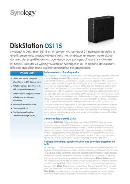 Synology DiskStation DS115: Chat IA & Téléchargement PDF