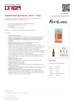 Brouwland FastLabel Manuel utilisateur