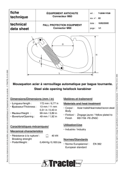 Tractel M60 Connecteur: Fiche technique + AI Chat & PDF