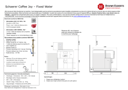 Schaerer Joy Fixed Water Manuel utilisateur