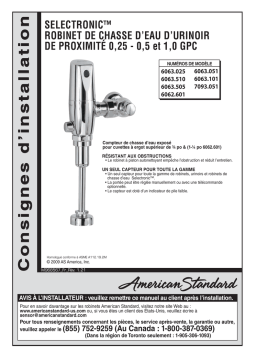 American Standard 6063.025 Guide d'installation