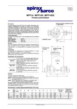 Spirax Sarco MFP14/MFP14S/MFP14SS: Fiche technique + IA