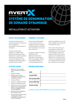 avertX Système de dénomination de domaine dynamique Manuel utilisateur