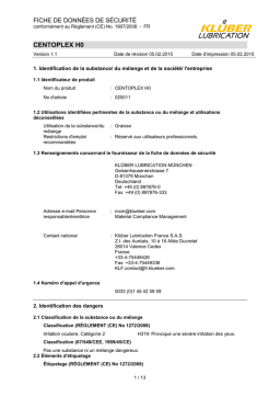 CENTOPLEX H0 Fiche de Sécurité + Chat IA PDF