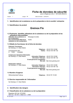 Fiche de sécurité Greinox Fix| AI Chat & PDF Access