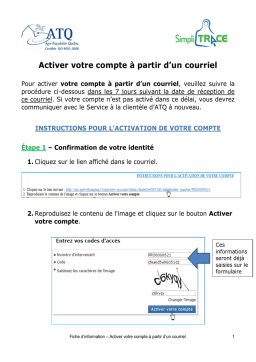 Activation du compte SimpliTRACE | Chat IA & PDF