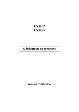 SEFRAM LS3002/LS3005 Manuel d'utilisation | AI Chat