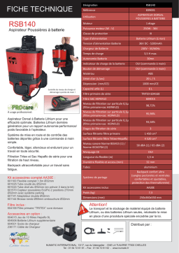 Numatic RSB140 Fiche Technique | AI Chat & PDF