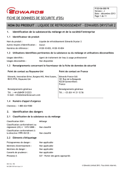 DRYSTAR 2 Edwards Drystar 2 : Fiche sécurité | AI Chat & PDF Access