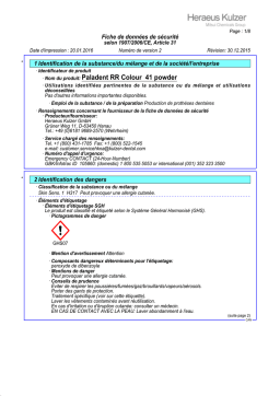 Heraeus Kulzer Paladent RR Colour 41 Manuel utilisateur