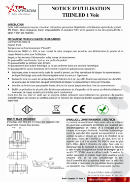 TPL VISION ThinLED 1 Voie Manuel utilisateur