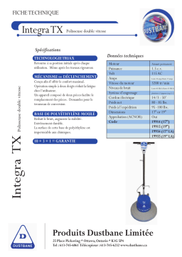 Dustbane Integra TX 19" Manuel utilisateur