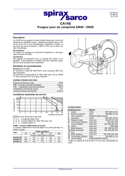 Spirax Sarco CA14S DN50 Manuel utilisateur