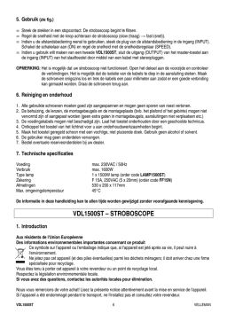 VDL1500ST Stroboscope: Manuel d'utilisation | AI Chat