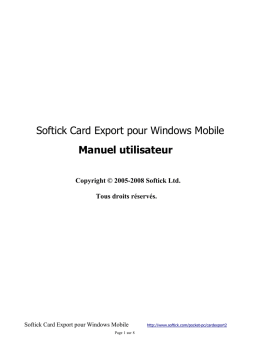 Softick Card Export : Manuel utilisateur | AI Chat