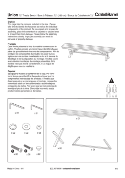 Union 72” Trestle Banc : Chat IA et Téléchargement PDF