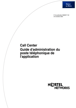 Guide d'admin Call Center CallPilot 100/150 + IA