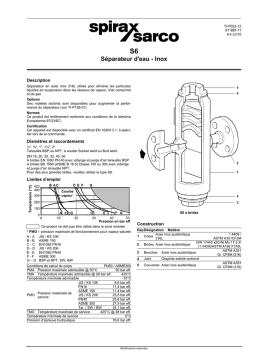 Spirax Sarco S6 à brides Manuel utilisateur