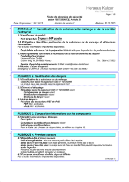 Signum HP Pâte : Fiche de Sécurité | AI Chat & PDF