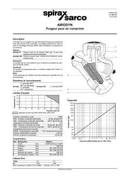 Spirax-Sarco Airodyn HD Manuel utilisateur