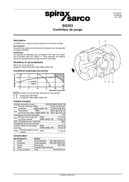 Spirax Sarco SG253 Manuel utilisateur