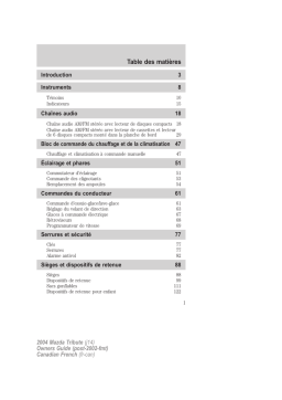 Mazda Tribute j14 Guide du Propriétaire + AI Chat