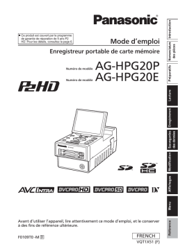 Panasonic AG-HPG20P/E : Mode d'emploi + Chat IA