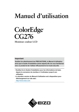 EIZO ColorEdge CG276 Manuel d'utilisation | IA Chat & PDF