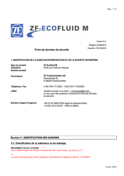 ZF ECOFLUID M : Fiche de sécurité + Chat IA