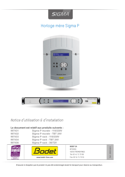 Bodet Sigma P rack - 36/72V Manuel utilisateur
