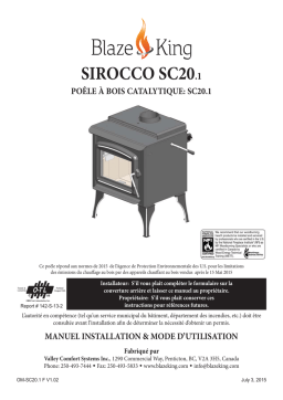 Blaze King SIROCCO SC20.1 Manuel utilisateur