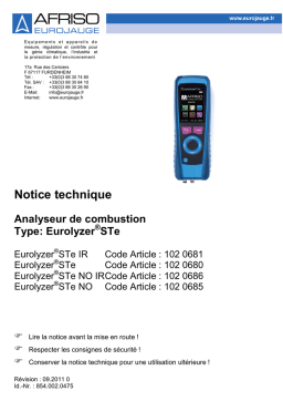 AFRISO Eurolyzer STe NO IR Manuel utilisateur