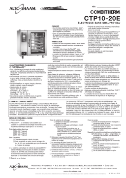 Alto-Shaam PROformance CTP10-20E Manuel utilisateur