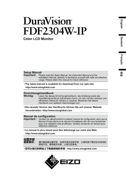 EIZO FDF2304W-IP Manuel d'installation | IA Chat & PDF