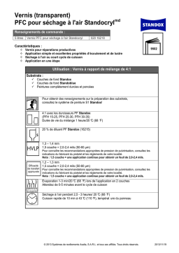 Standox PFC pour séchage à l'air Standocryl Manuel utilisateur